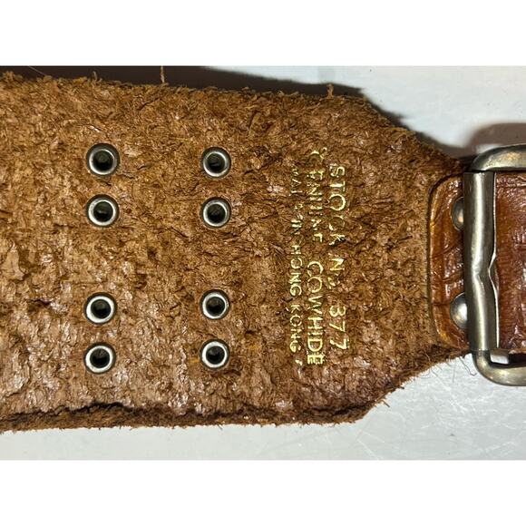 Vintage Tooled Leather Ammo Belt With Cartridge Loops Genuine Cowhide Western